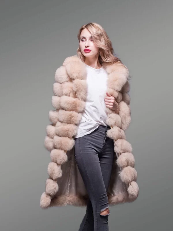 Fox Fur Womens Long Coat - Image 2