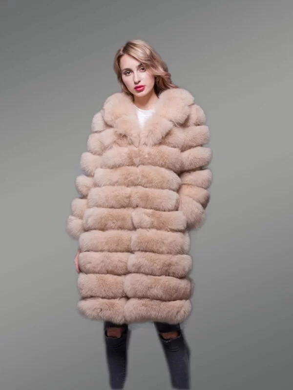 Fox Fur Womens Long Coat - Image 3