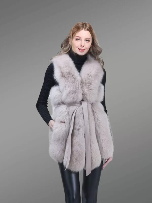 Womens Fox Fur Elegant Vest