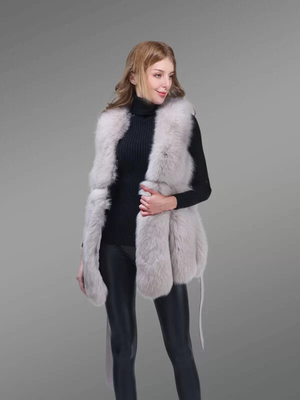 Womens Fox Fur Elegant Vest - Image 4