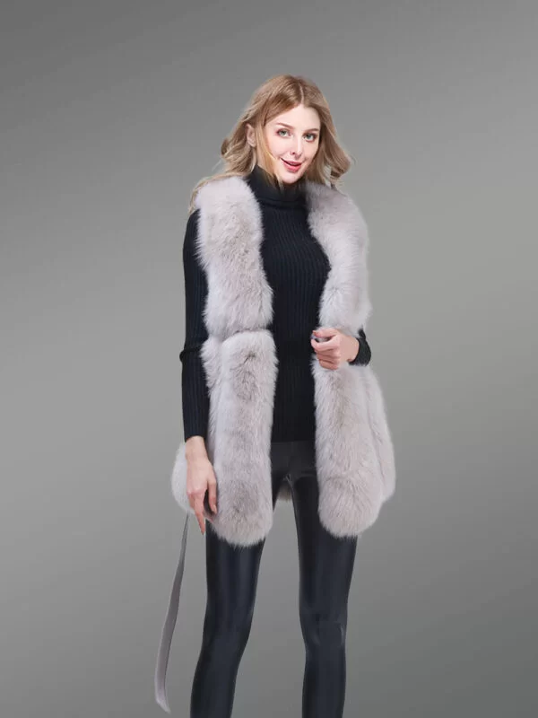 Womens Fox Fur Elegant Vest - Image 3