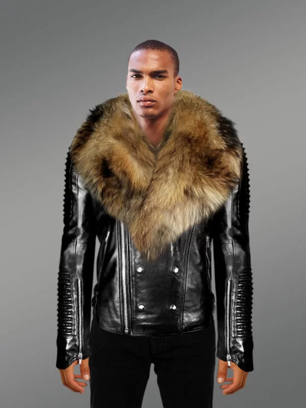 Leather Fur Jacket for Men