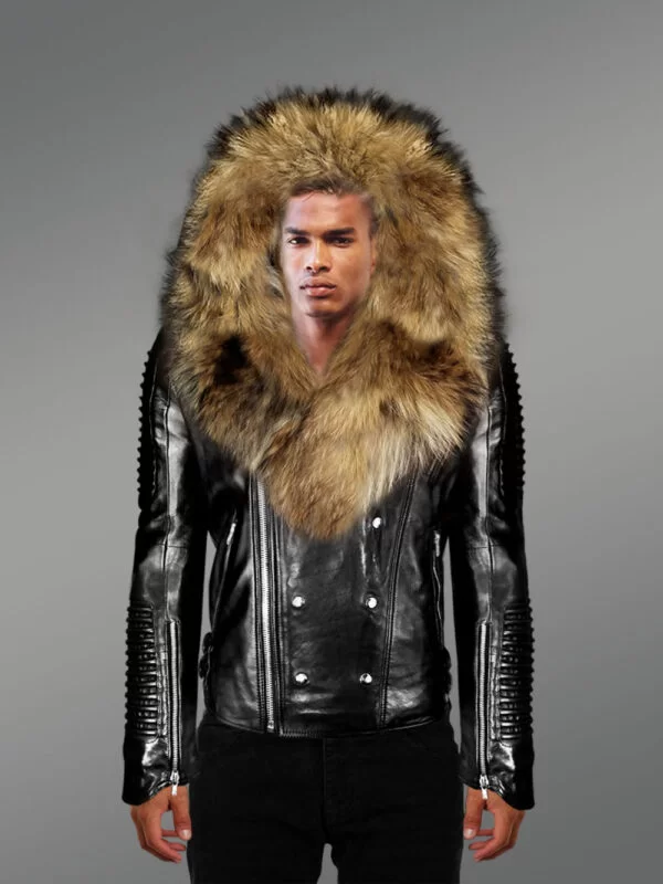 Leather Fur Jacket for Men - Image 2