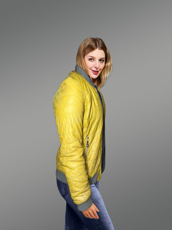 Down Leather Bomber - Image 4