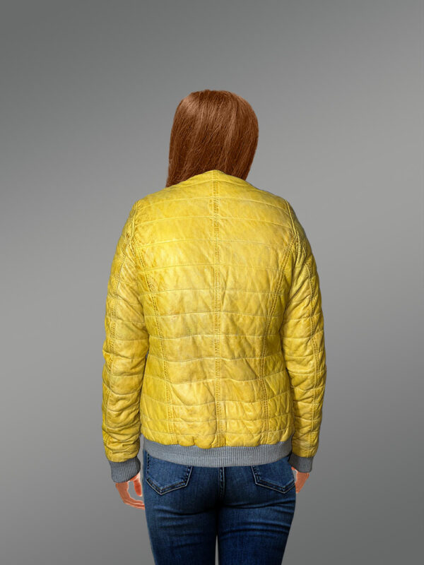 Down Leather Bomber - Image 5