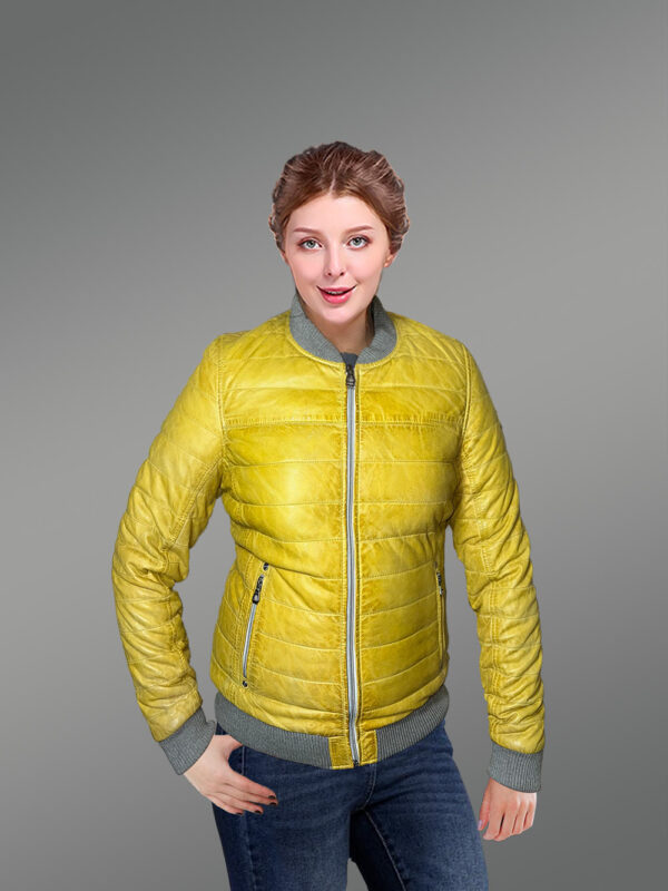 Down Leather Bomber - Image 2