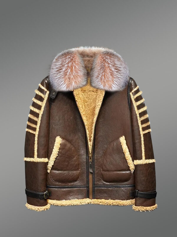 Authentic bomber jacket with Fur Hood - Image 2
