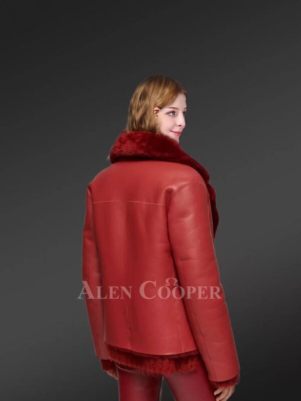 Shearling Calla Coat in Cherry Red Is the New-Age Winter Fashion - Image 6