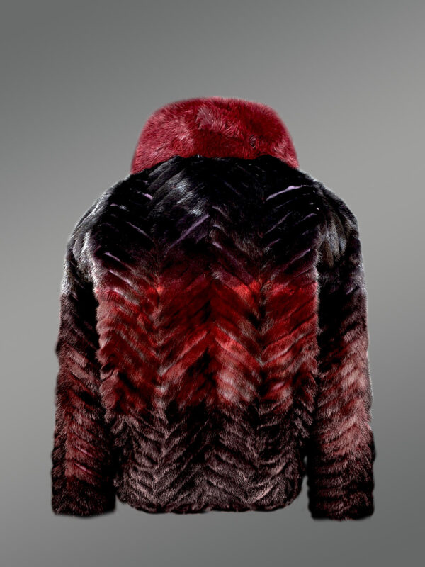 Men Mink Fur Bomber Jacket - Image 3