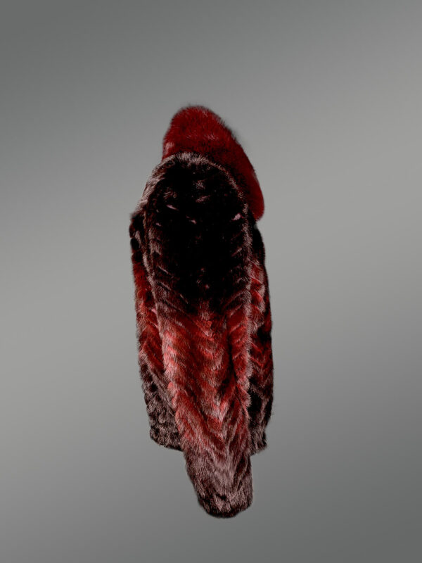 Men Mink Fur Bomber Jacket - Image 4