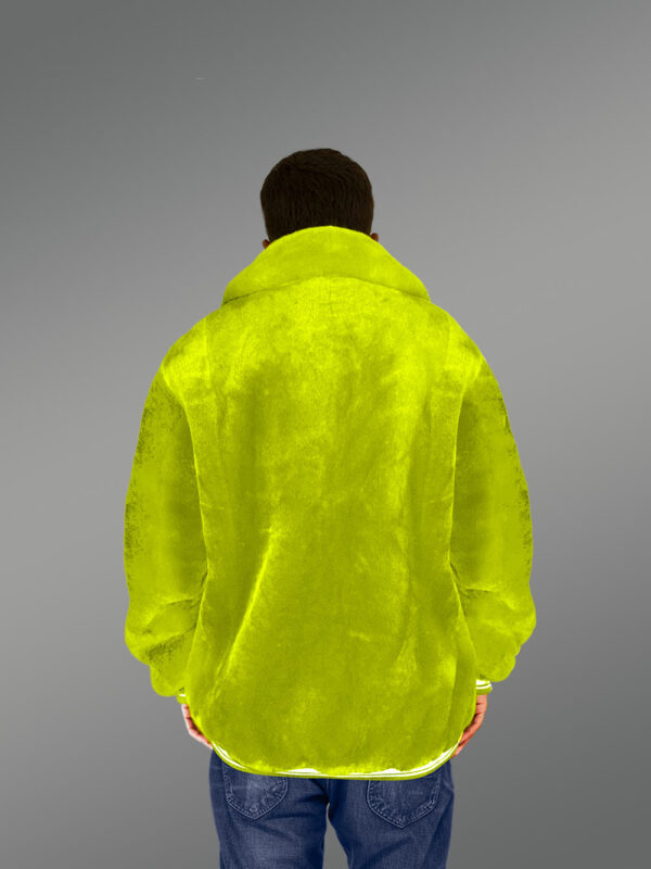 Sheepskin Mouton Varsity Jacket in Bottle Green - Image 4