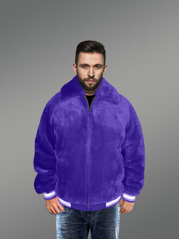 Sheepskin Mouton Varsity Jacket for Men - Image 2