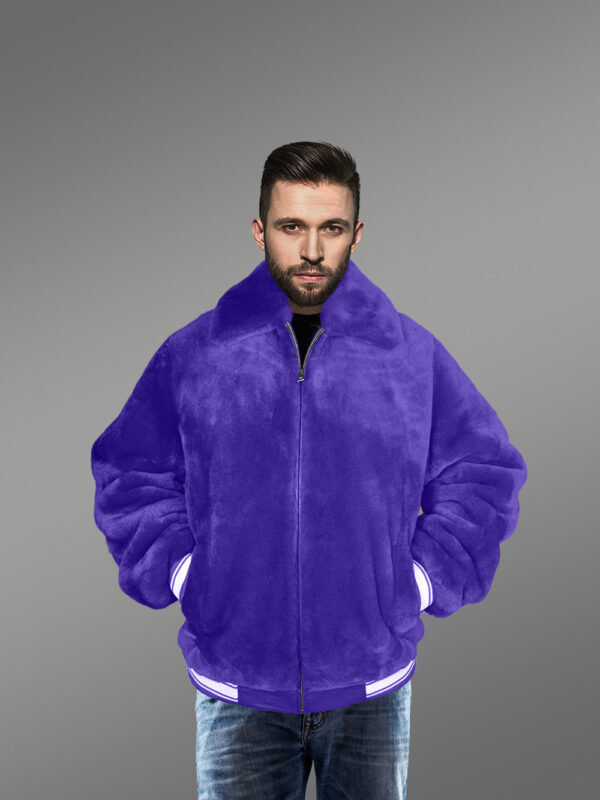 Sheepskin Mouton Varsity Jacket for Men
