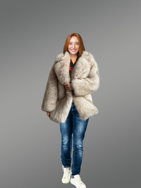 Long Blazer in Fox Fur - Image 3
