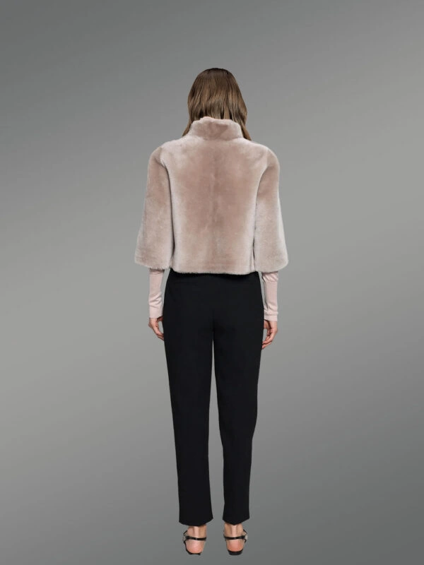 Shearling Crop Jacket - Image 3