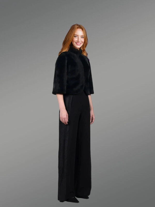 Women’s Shearling Crop Jacket - Image 4