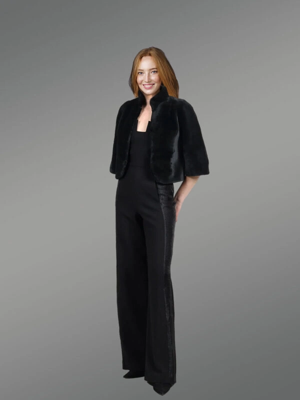 Women’s Shearling Crop Jacket - Image 3