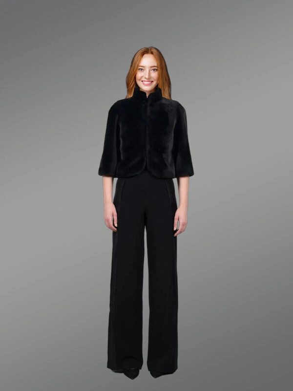 Women’s Shearling Crop Jacket - Image 2