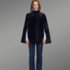 Mouton Finish Sheepskin coat in Navy