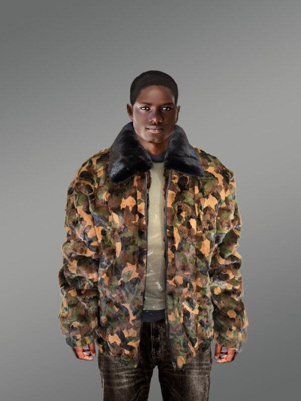 Mens Mink Fur Camo Jacket to Look Hip and Happening