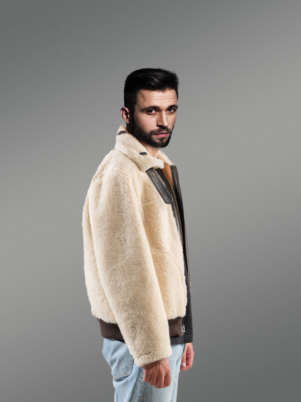 Sheepskin Reversible Jacket in Tan - Image 7
