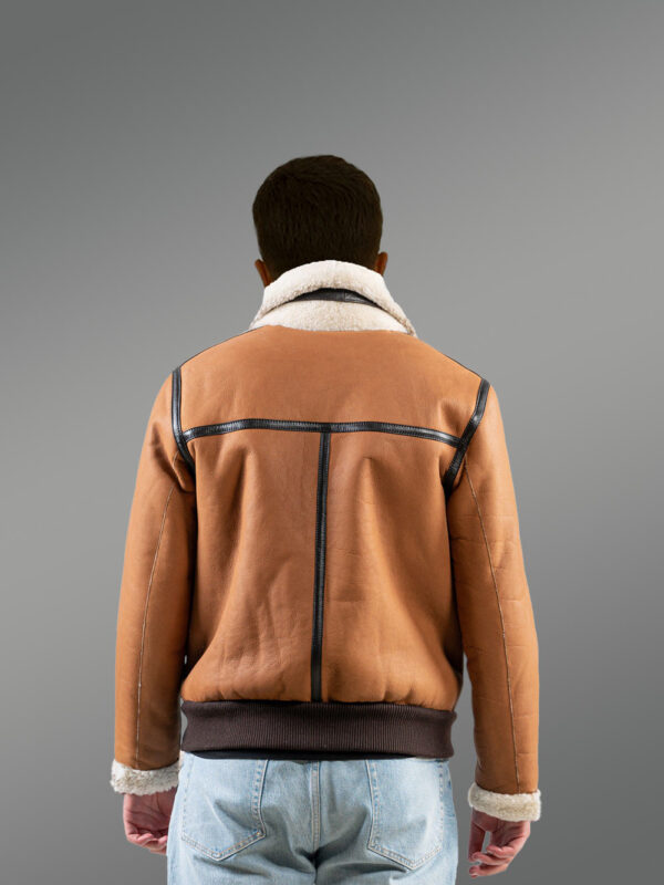 Sheepskin Reversible Jacket in Tan - Image 8