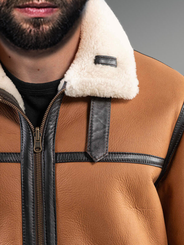 Sheepskin Reversible Jacket in Tan - Image 11