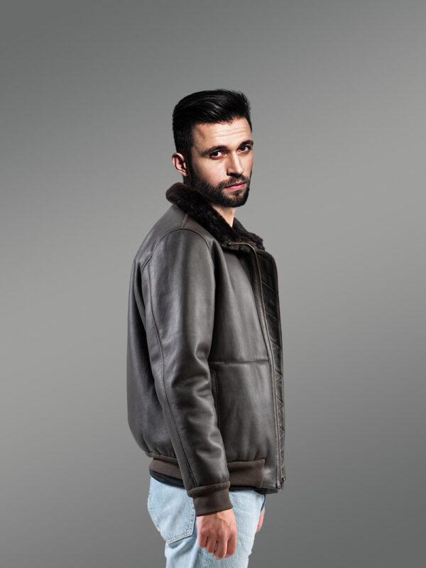 Mens Shearling Reversible Jacket - Image 8