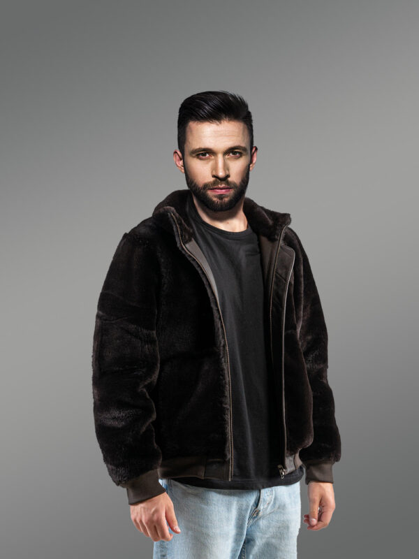 Mens Shearling Reversible Jacket - Image 4