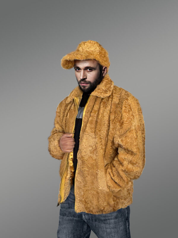 Persian Lamb Jacket With Hat In Yellow – A Smart Choice for Winter - Image 6