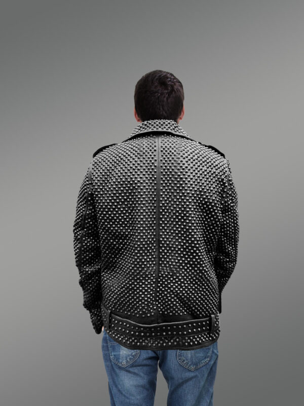 Mens studded leather jacket with trendy looks & top-notch features - Image 5