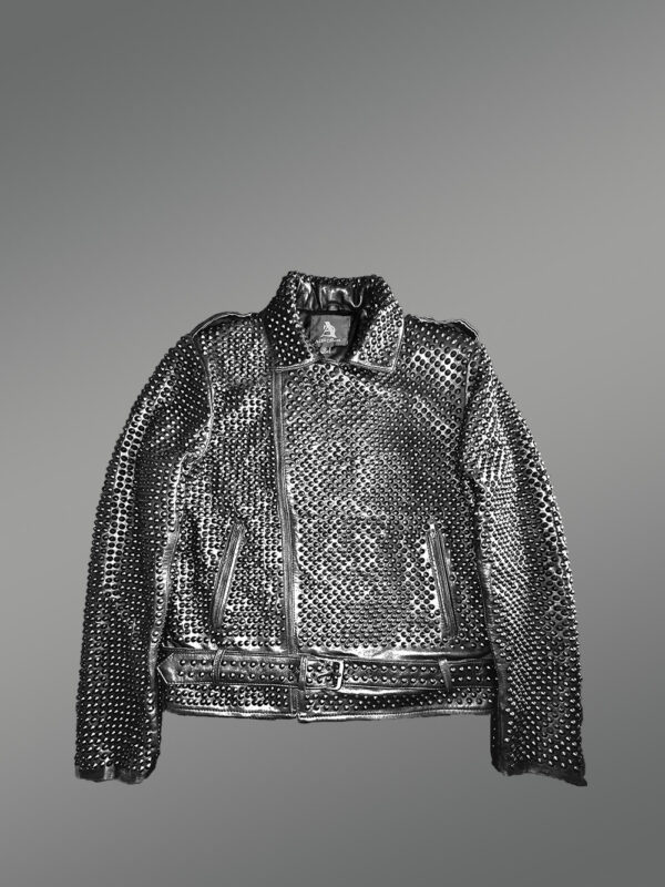 Mens studded leather jacket with trendy looks & top-notch features - Image 7