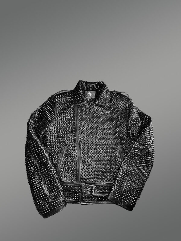 Mens studded leather jacket with trendy looks & top-notch features - Image 6
