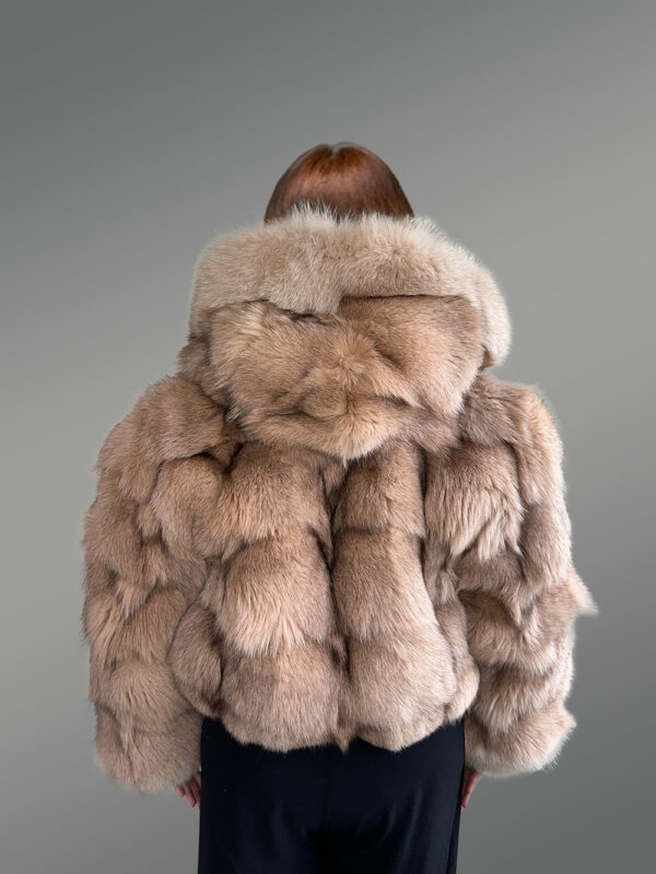 Womens Fox Fur Crop Jacket to Look Simply Sophisticated - Image 6