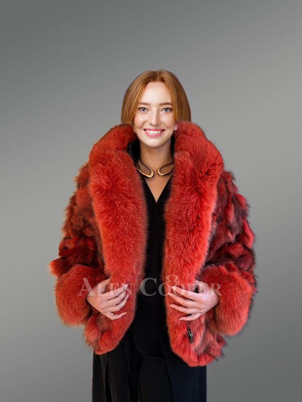 Womens Dressy Crop Style Fox Jacket - Image 6