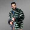 Mens Bomber in Rex Rabbit Fur