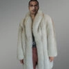 Men’s Parallel Pattern Authentic Frost Fox Fur Coat