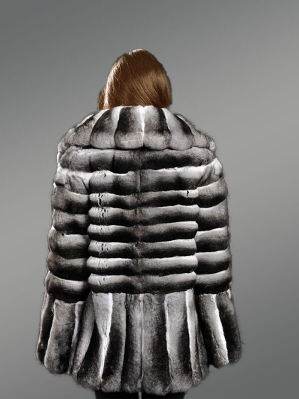Real and Authentic Chinchilla Fur Swing Coat - Image 4