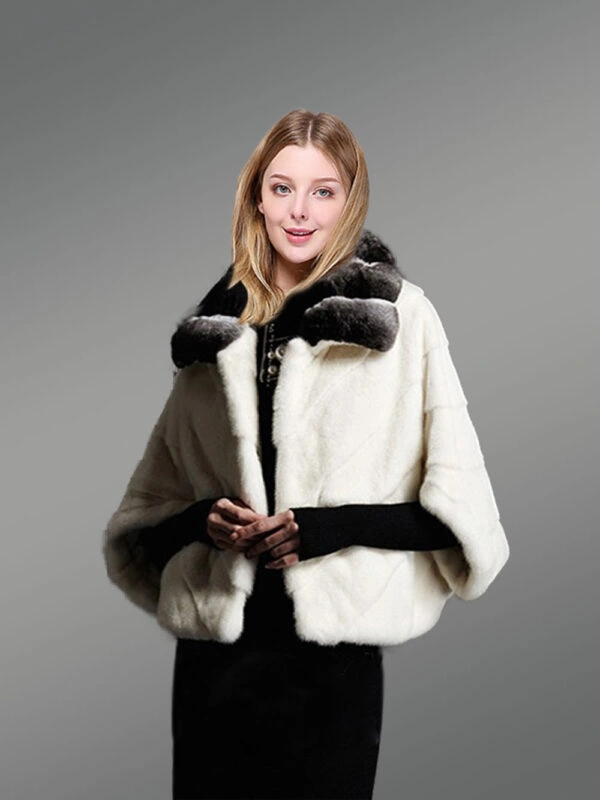 White Cropped Mink Fur Dressing Item For Ladies to Renew Fashion Trends