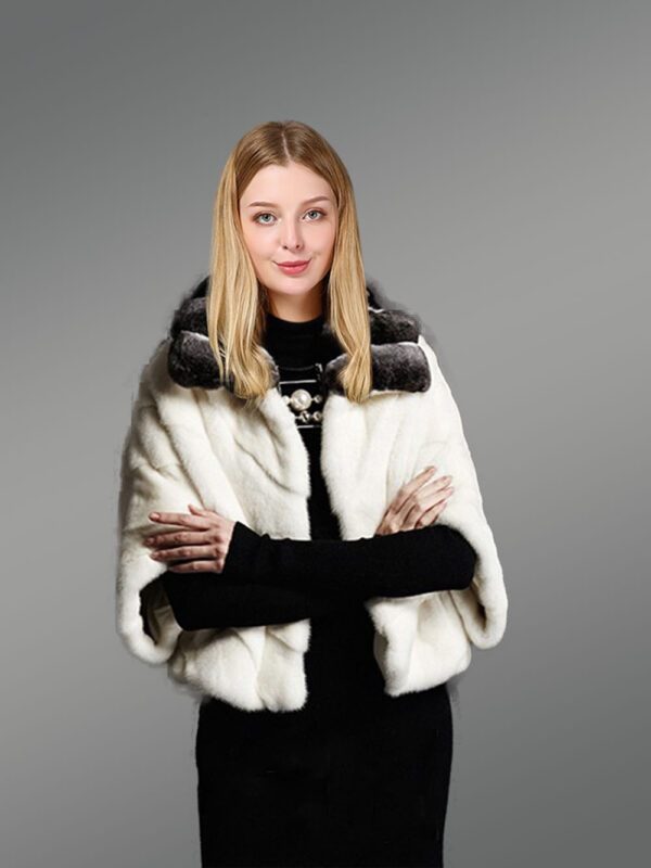 White Cropped Mink Fur Dressing Item For Ladies to Renew Fashion Trends - Image 4