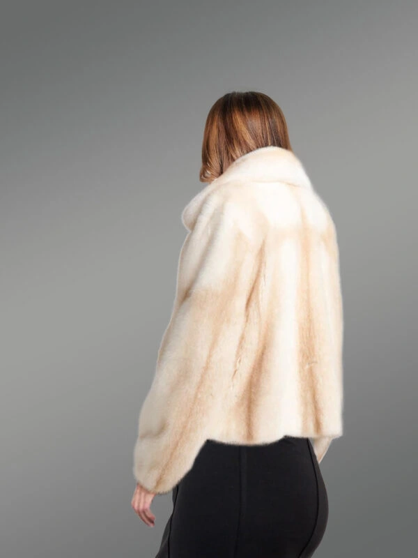 Womens Beige Mink Fur Blazer – Maximum Comfort with High-End looks - Image 3