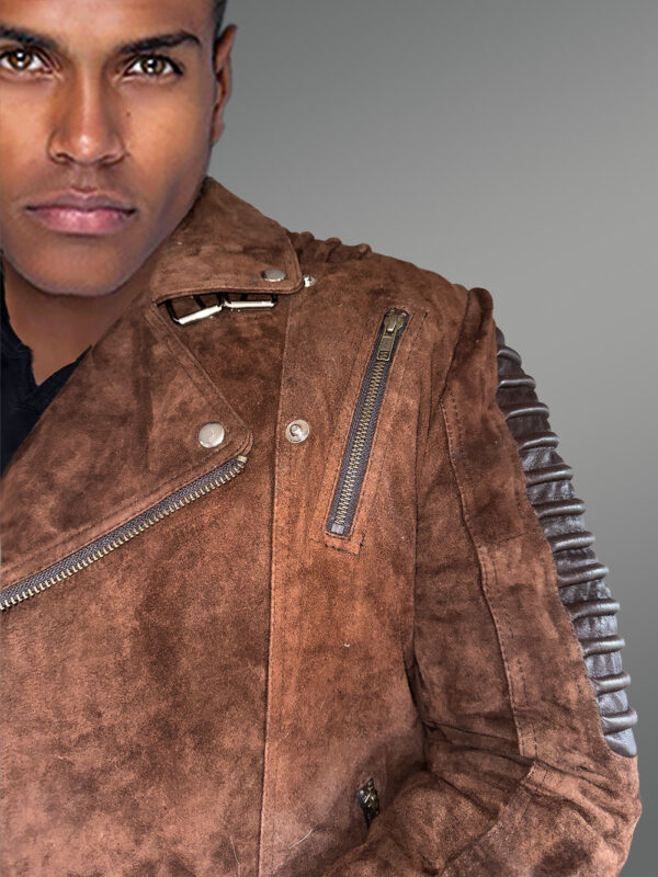 Brown Biker Jacket of Suede Leather – Luxurious Feel with Exquisite Looks - Image 8