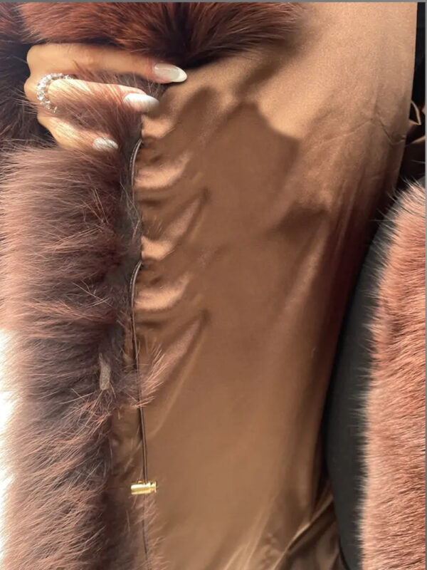 Arctic Fox Dyed Womens Coat Handcrafted with Majestic Comfort - Image 2