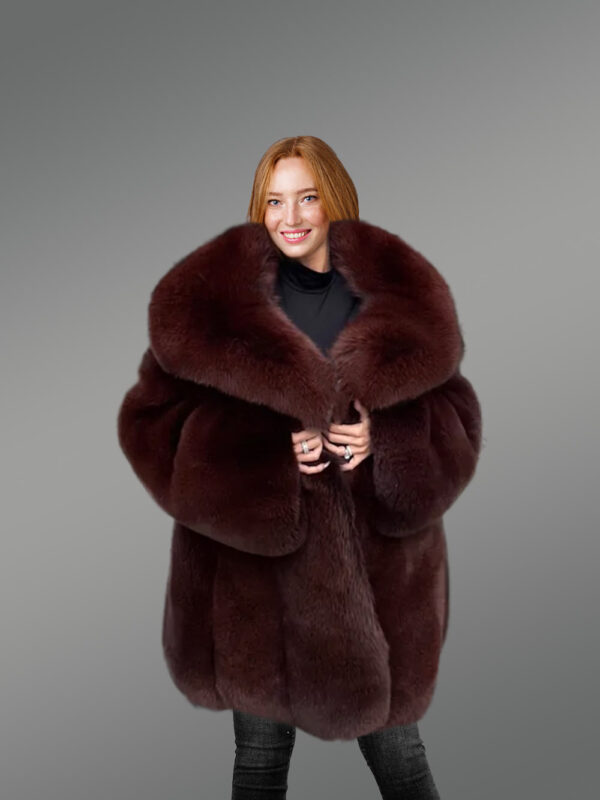 Arctic Fox Dyed Womens Coat Handcrafted with Majestic Comfort - Image 3