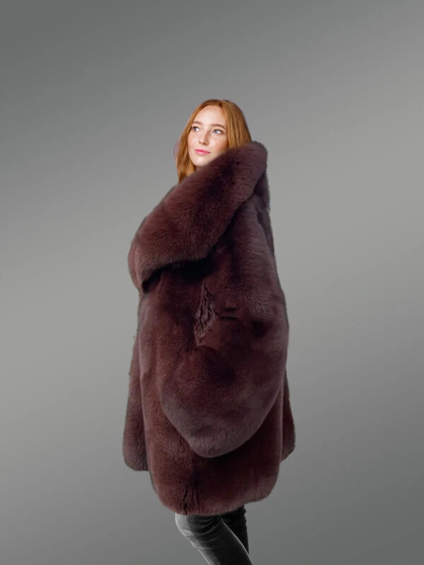 Arctic Fox Dyed Womens Coat Handcrafted with Majestic Comfort - Image 8