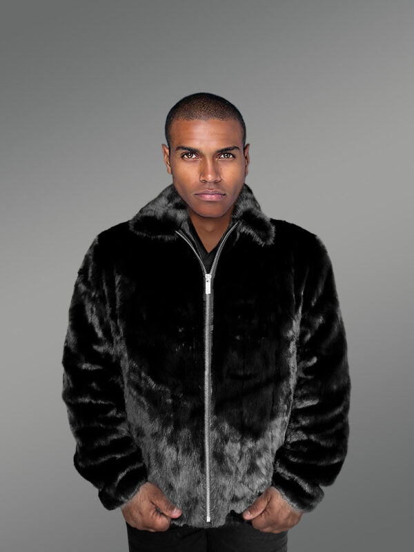 Men’s Fullskin Mink Bomber in Black