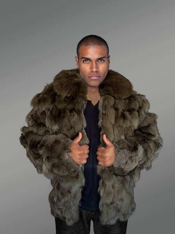 Men’s Section Fox Bomber Jacket in Olive