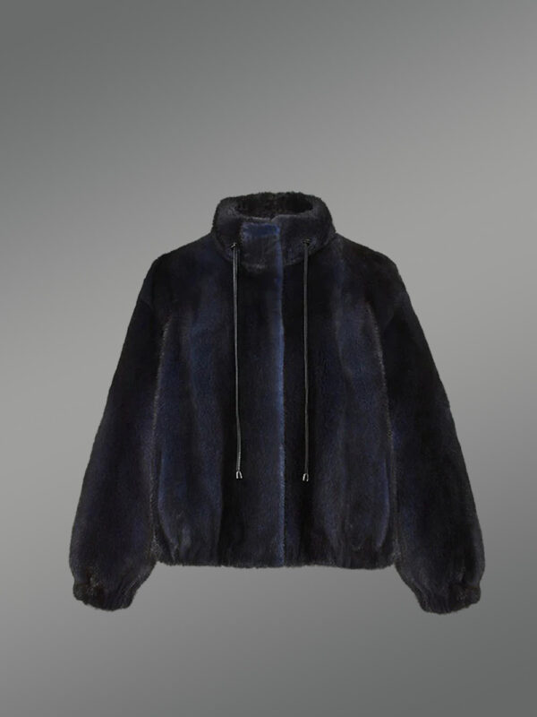 Blue Mink Bomber with Turtleneck Collar – Exceptional Warmth & Great Looks - Image 5