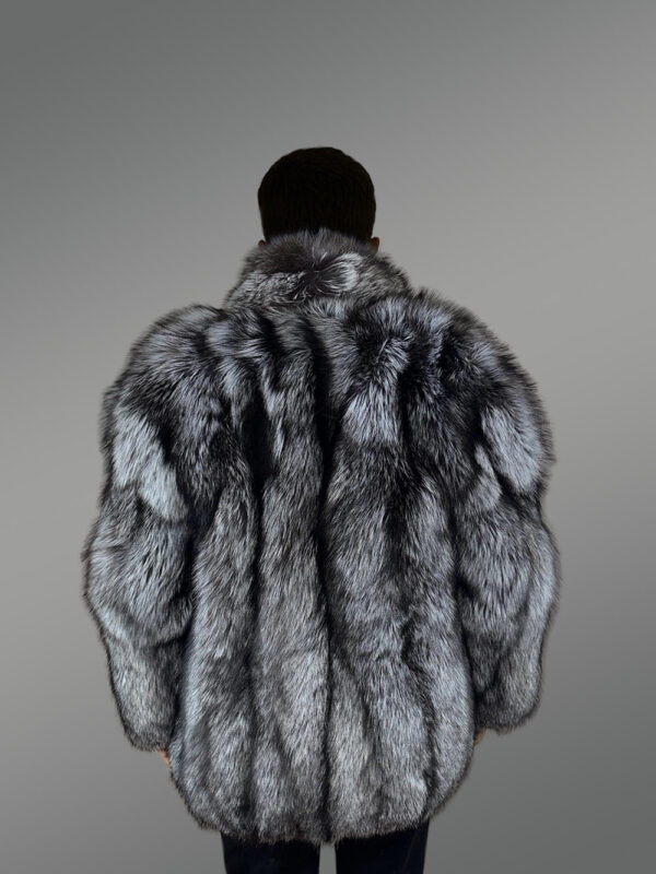 Mens Silver Fox Fur Stroller Coat – Luxurious Look & Touch of Real Fur - Image 6