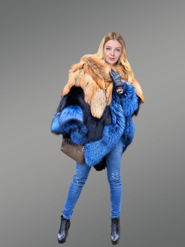 Womens Red Fox Fur Poncho– Unmatched Warmth with Unparalleled Elegance - Image 3